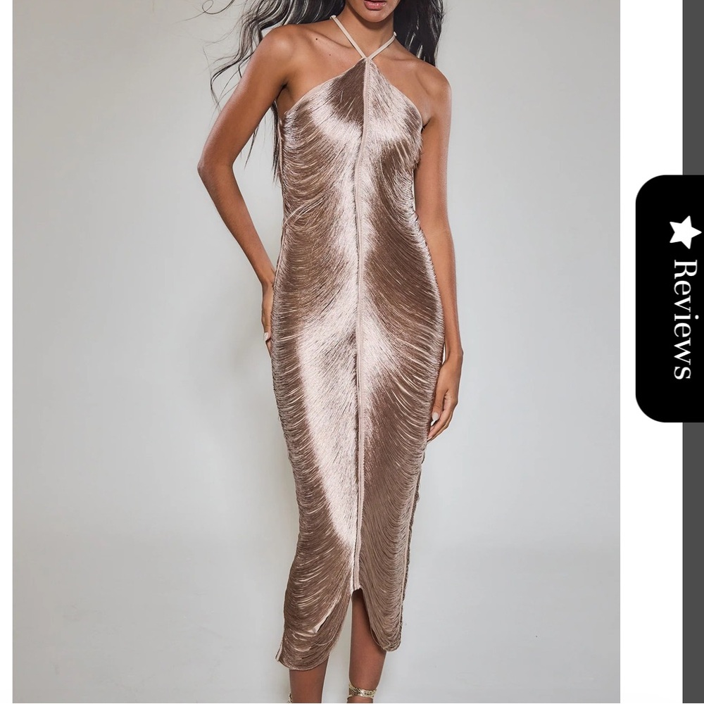 Rare London Gold fringe dress